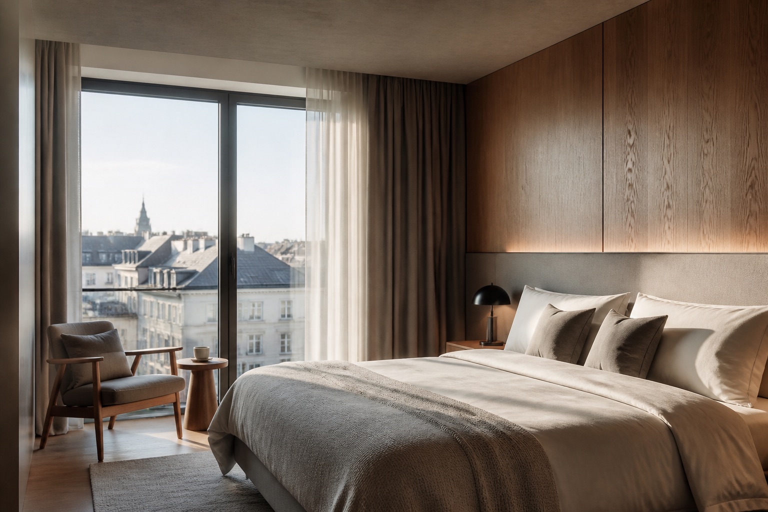 Calm European stay interior — NextStay project